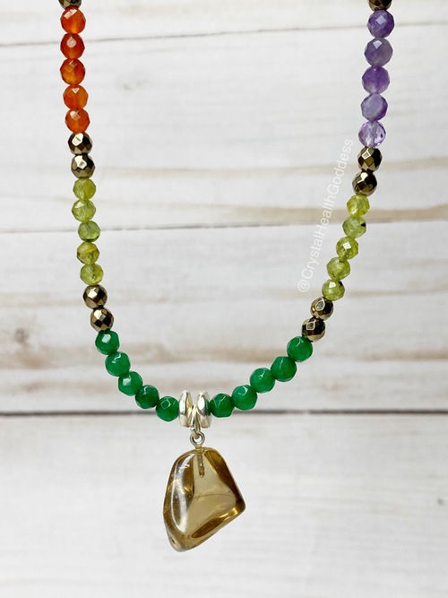 Thumbnail: Faceted Gemstone Prosperity Necklace With Natural Citrine