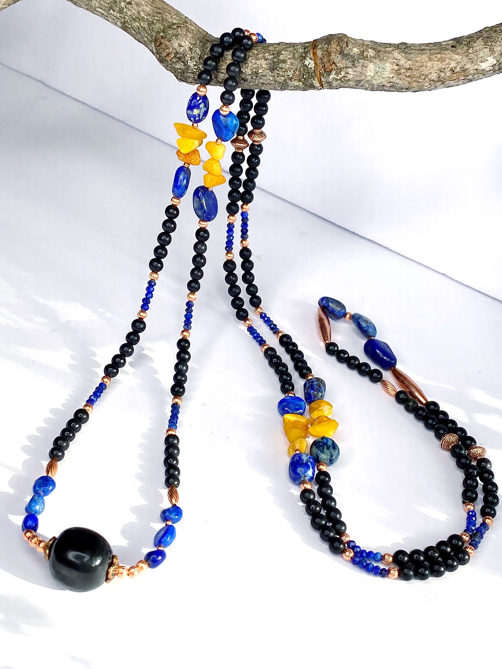 Thumbnail: Shungite 44 inches Long Necklace
