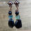 Thumbnail: Shungite + Fluorite + Antique Copper Dangle Earrings