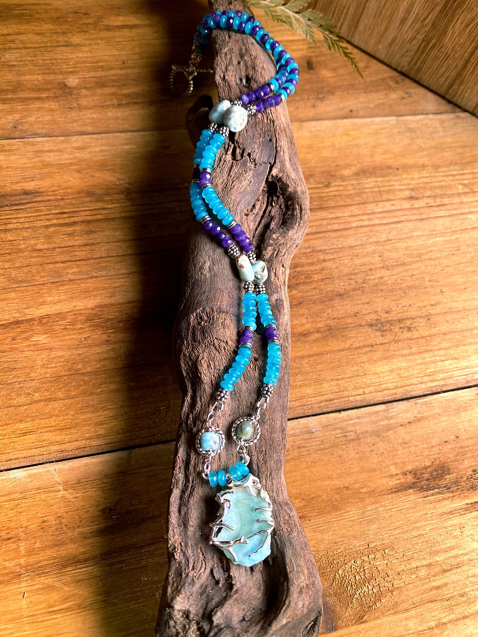 Thumbnail: Larimar with Chalcedony Necklace