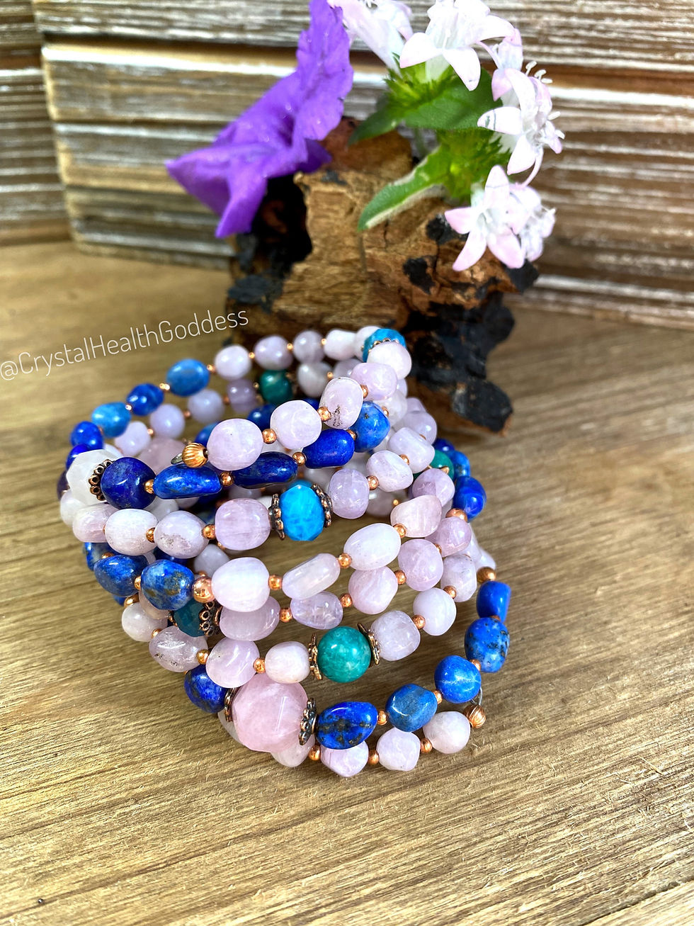 Thumbnail: Pink Kunzite Multi Gemstone Wrap Bracelet