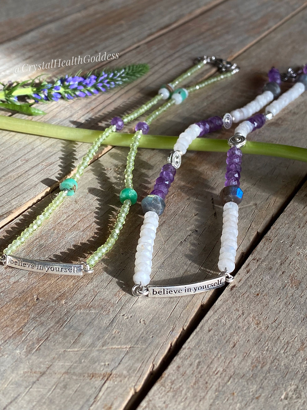 Thumbnail: Multi Gemstone Minimalist Inspirational Necklace