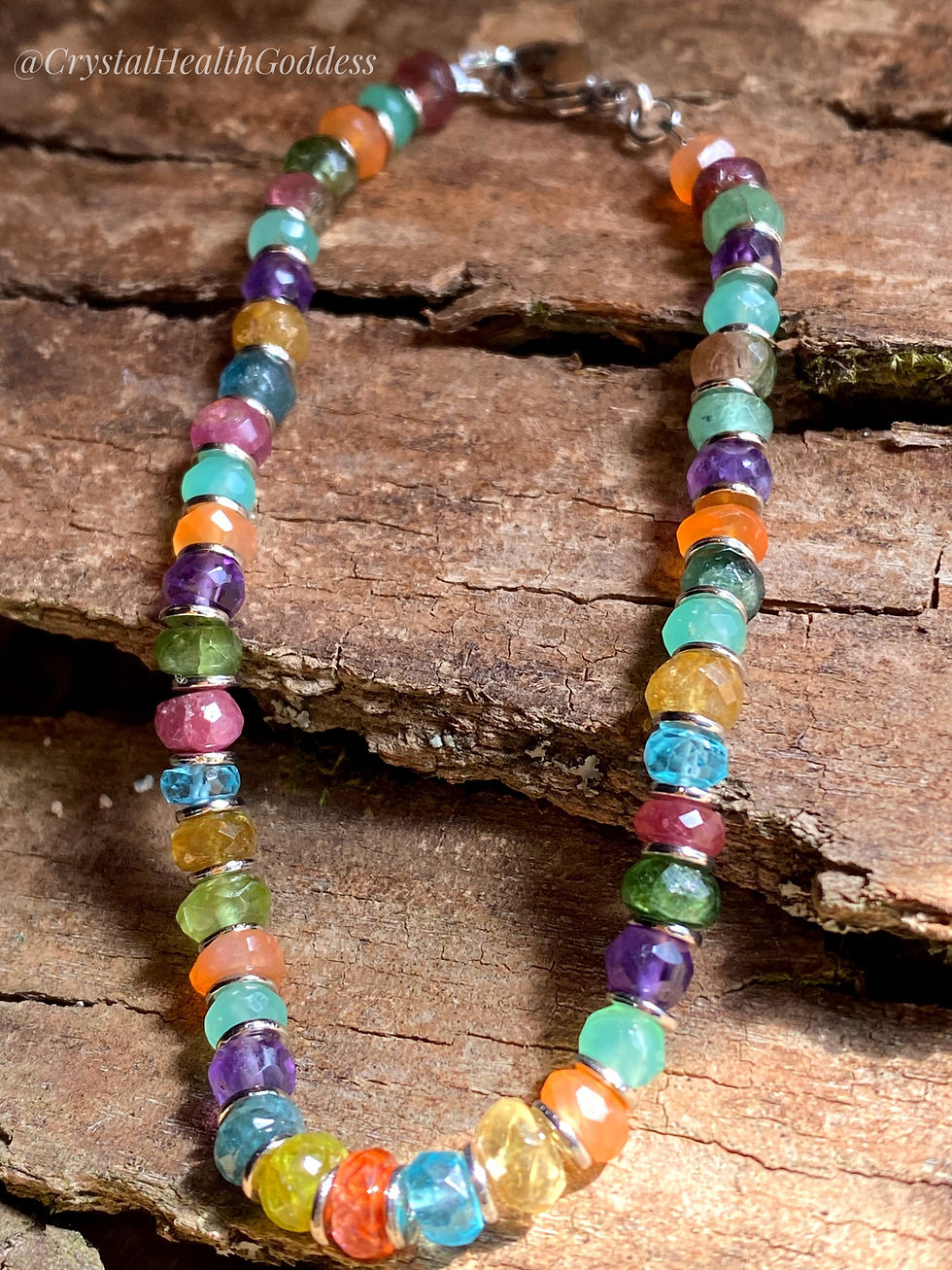 Thumbnail: Multicolor Tourmaline Minimalist Gemstone Bracelet