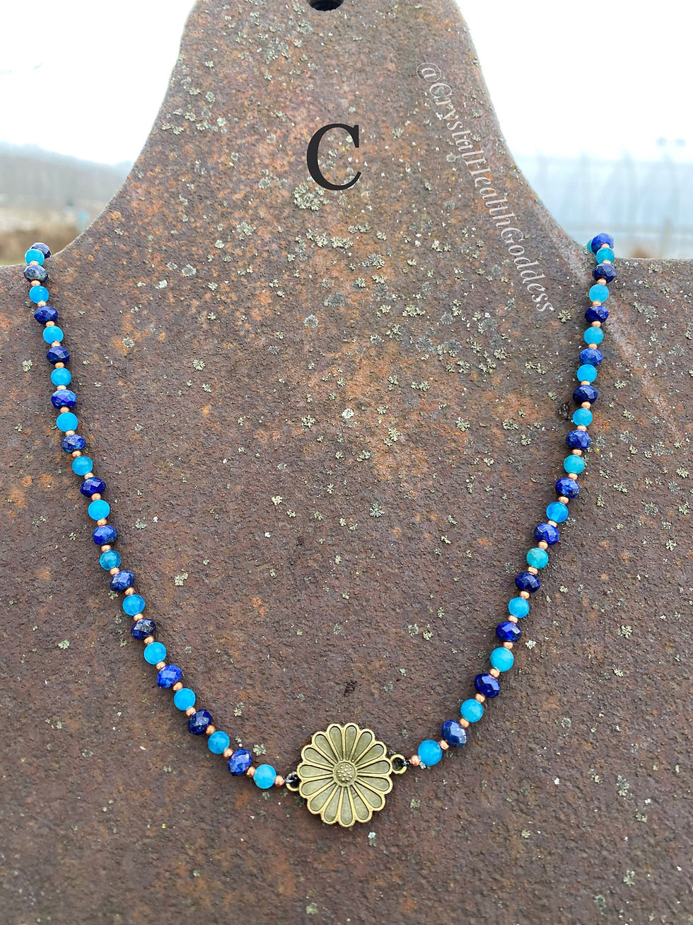 Thumbnail: Lapis Lazuli +Blue Apatite +Copper Necklace Bracelet