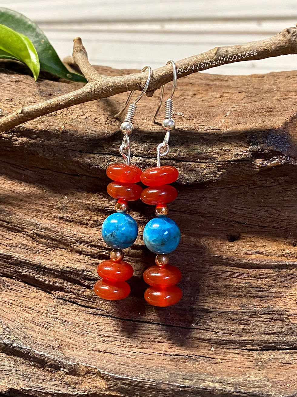 Thumbnail: Blue Apatite Carnelian Earrings