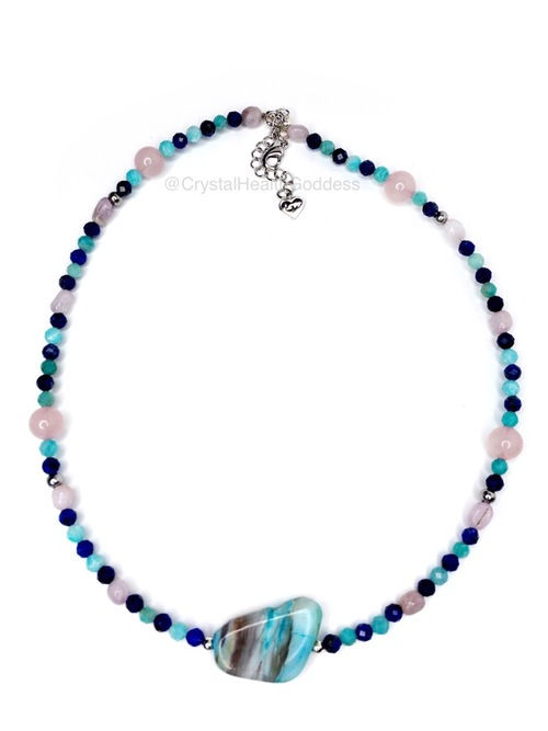 Thumbnail: Ocean Vibes Crystal Healing Necklace Design #1