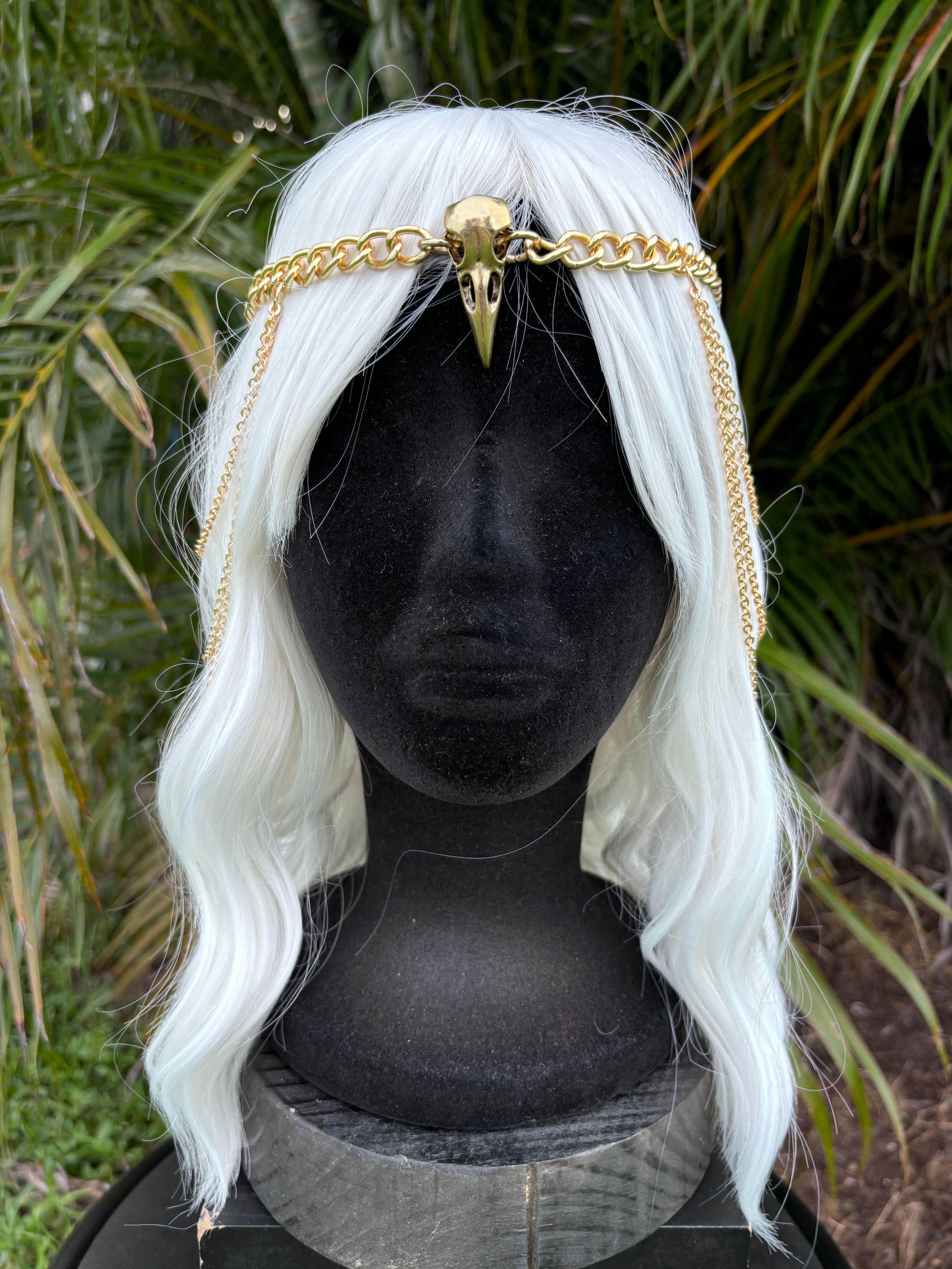 Gold Raven Head Chain