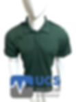 Ambulance green wicking polo shirt on a mannequin, front view