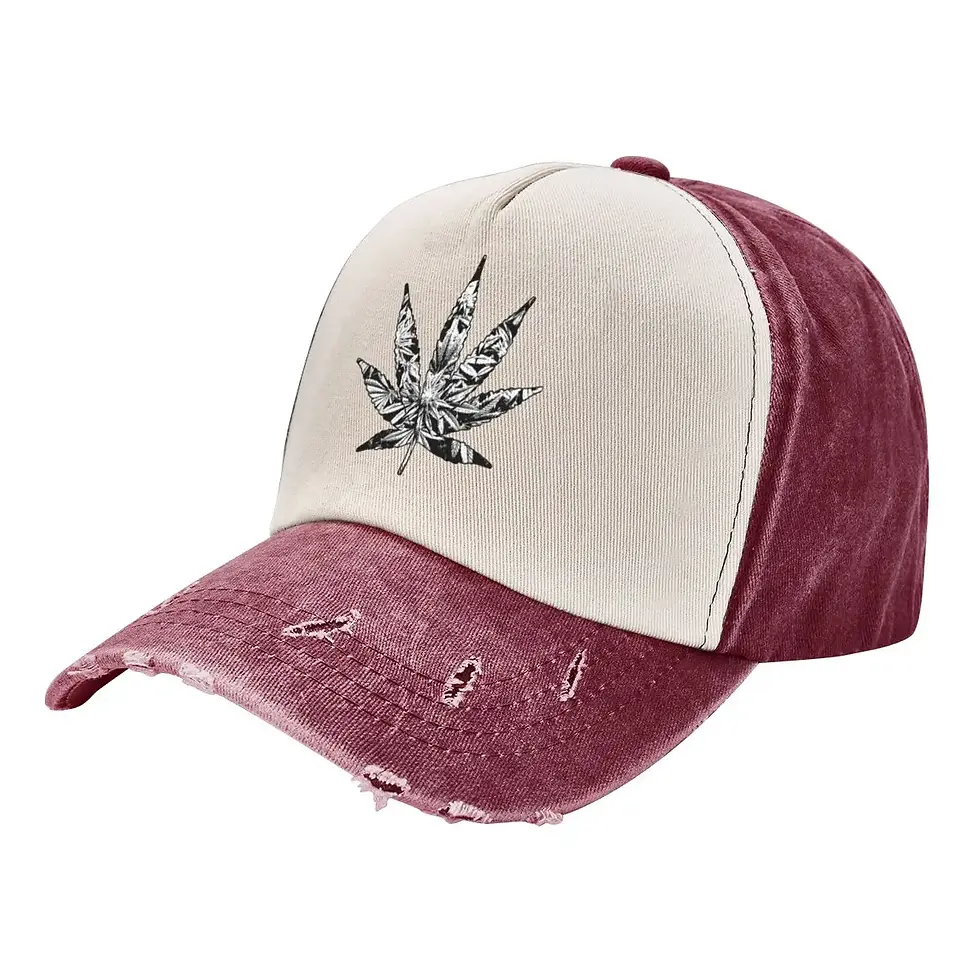 Thumbnail: Black White Weed Leaf Cap