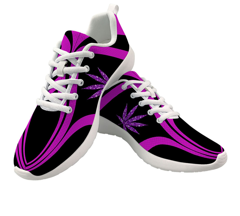 Thumbnail: KUILIU Casual Shoes for Womens 3D Green Weed Leaves Printed Brand Design Breatha