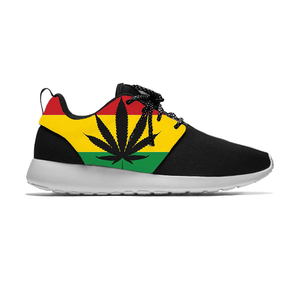 Thumbnail: Reggae Rasta Leaf Sport Running Shoes Casual Brea