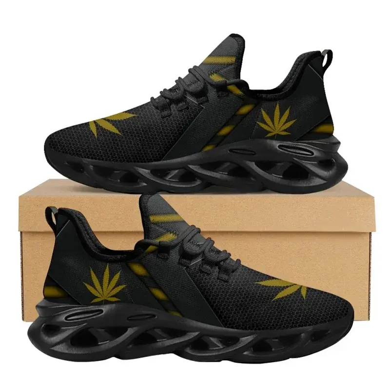 Thumbnail: Green Weed Leaf Comfort Sneakers