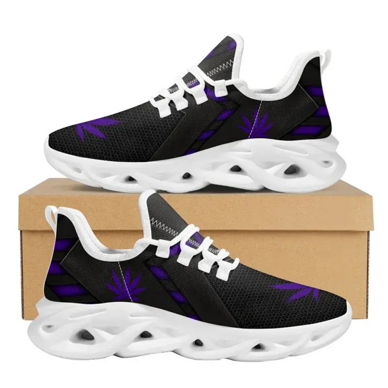 Thumbnail: Green Weed Leaf Comfort Sneakers