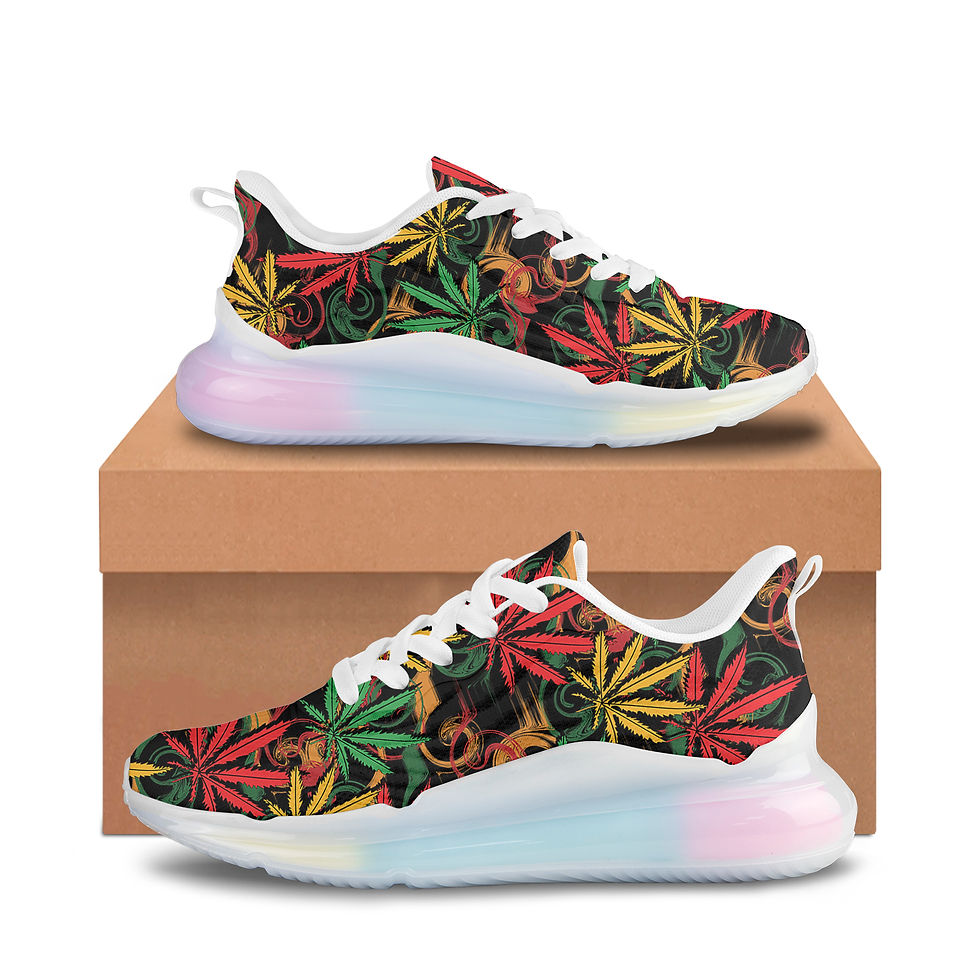 Thumbnail: Gradient Weed Leaf Rasta Sneakers