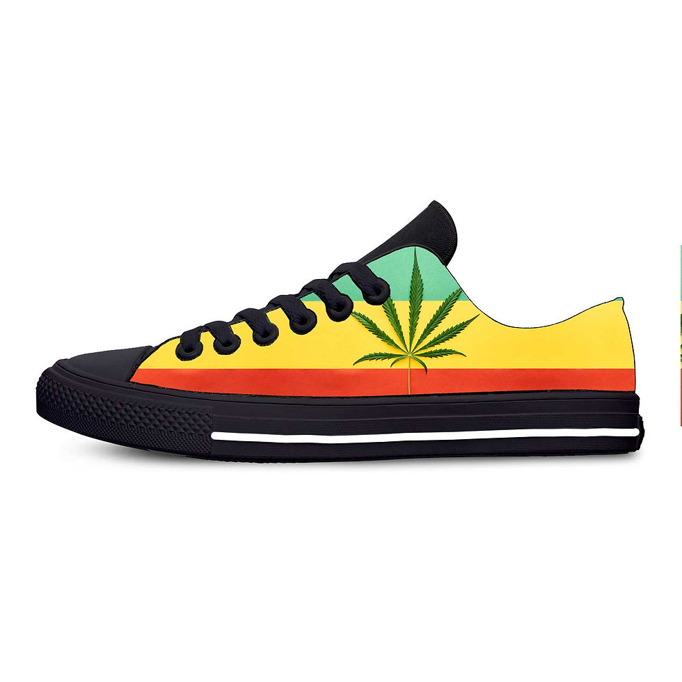 Thumbnail: Rasta Reggae Weed Leaf Low Top Sneakers