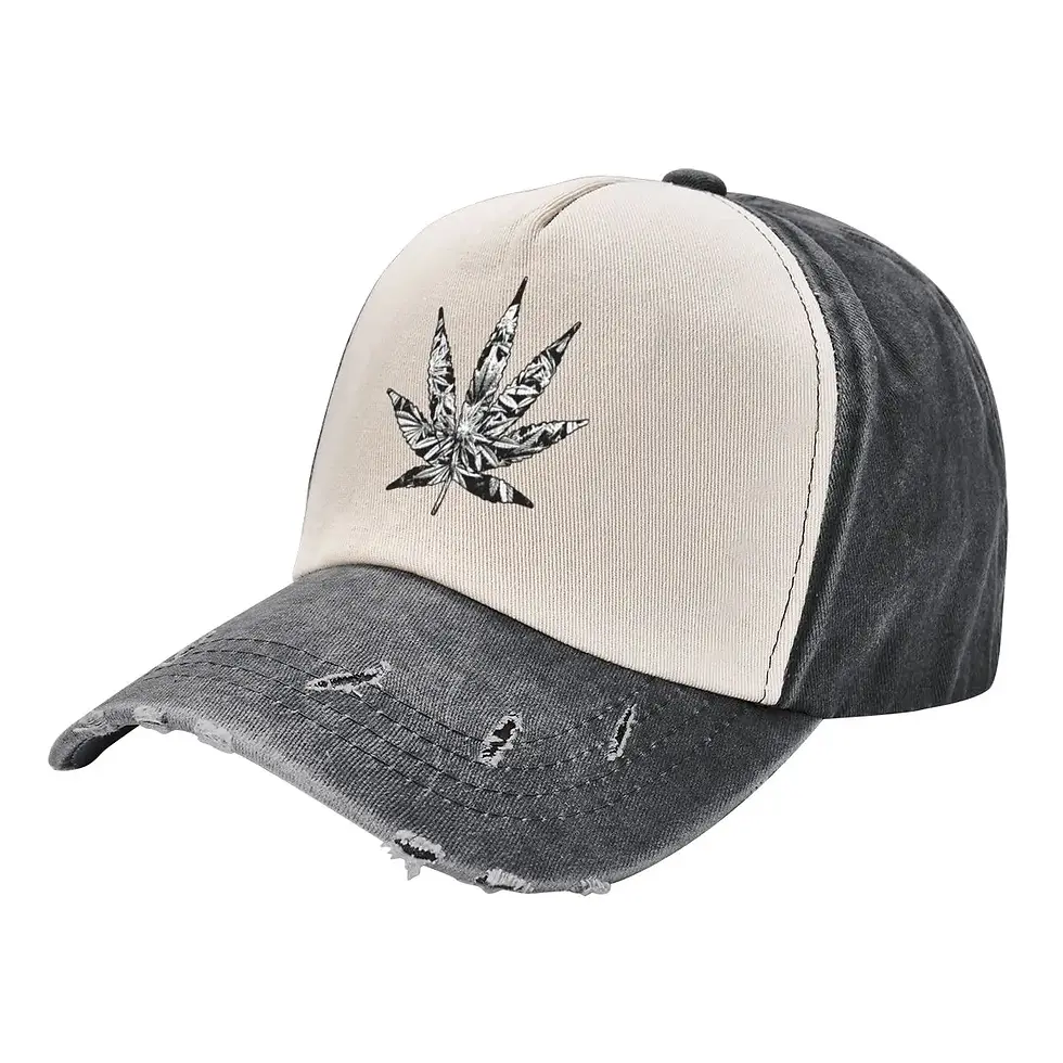 Thumbnail: Black White Weed Leaf Cap