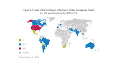 Figure depicting a Map of the Distribution of Studies in Global Transgender Health 