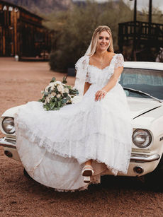 Arizona Classic Wedding Photographers with an old Mustang