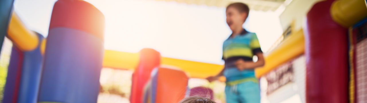 Children Playing in Bouncy Castle