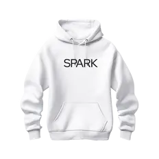 Hoodie mockup with wordmark Spark on the chest
