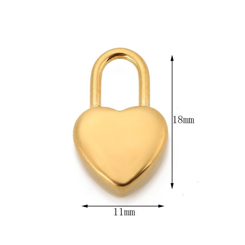 Thumbnail: 5pcs 18 Style Stainless Steel Heart Key Lock Charms