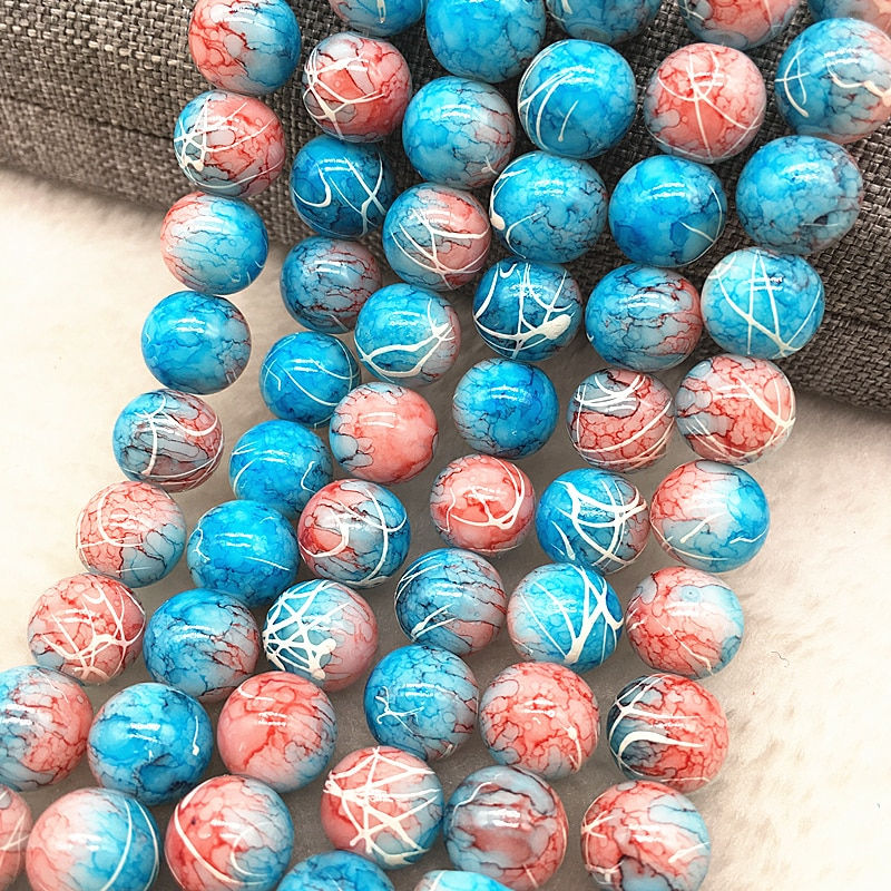 Thumbnail: Wholesale 4/6/8/10mm Glass Beads Round Loose Spacer Bracelet or Necklace