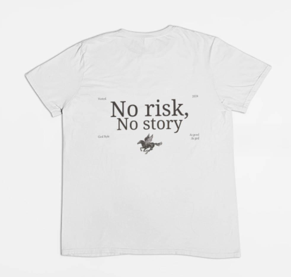 CAMISETA NO RISK, NO STORY