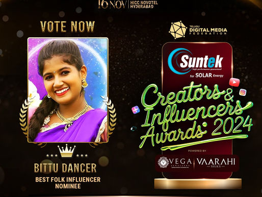 Vote Folk Actress Bittu Dancer for Best Folk Influencer at TeluguDMF Influencer and Creator Awards 2024