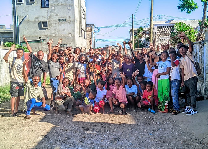 Children, staff, and supporters of Changes for Madagascar gathered together in Toamasina, Madagascar.

