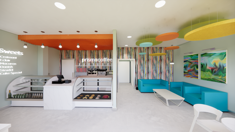 colorful coffee shop