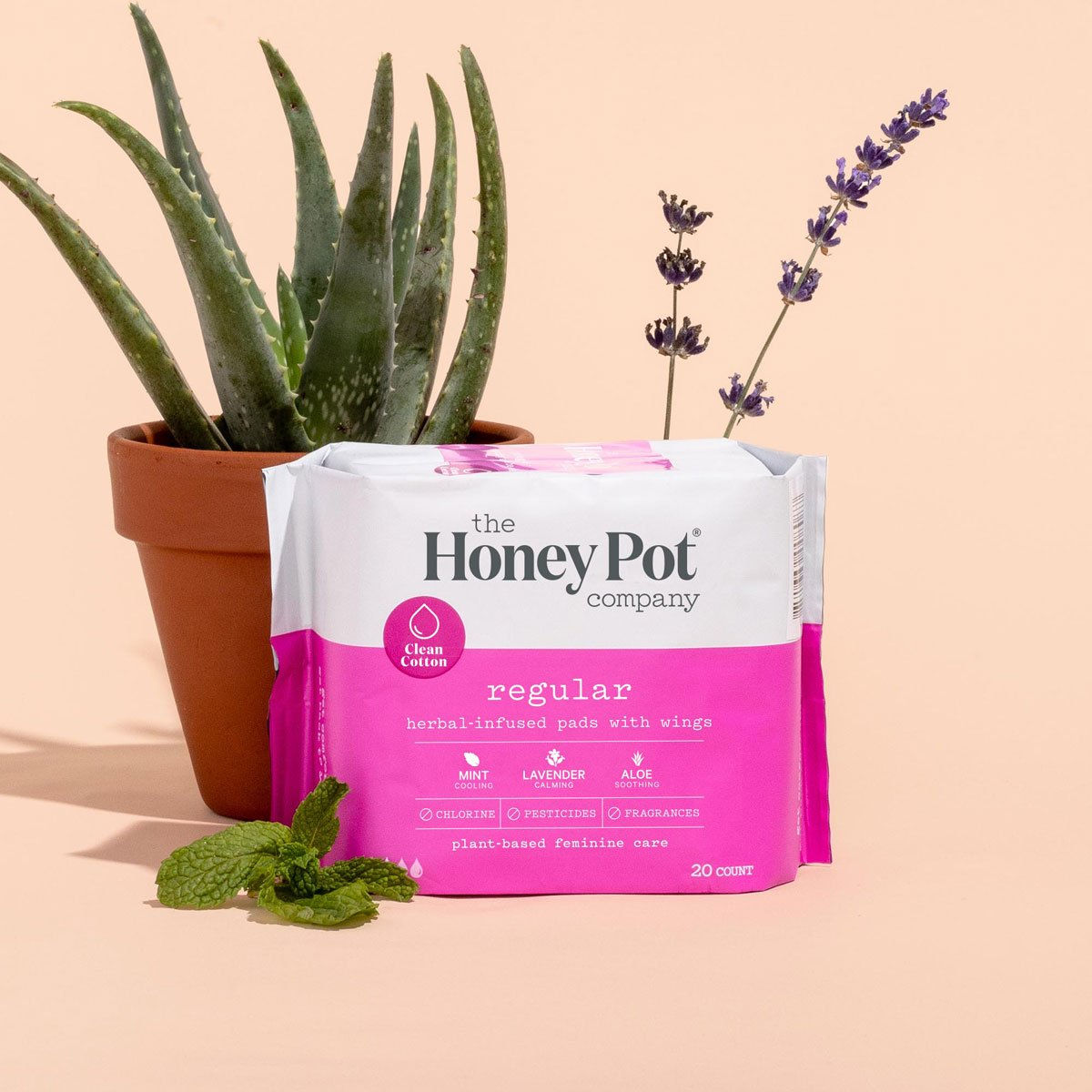 The HoneyPot Co. Regular Pads with Wings. 20 ct.
