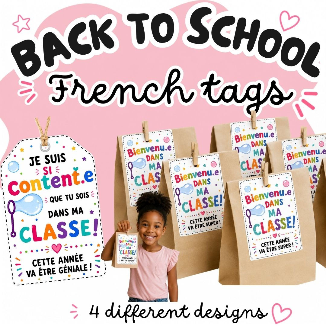 Back to School Student Gift Tags in French | French Immersion