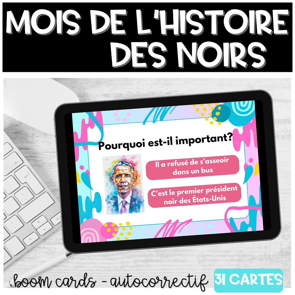 French Black History Month | Mois Histoire des Noirs BOOM CARDS
