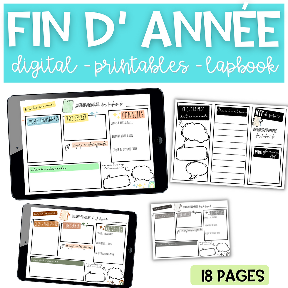 French End of Year Lapbook Fin année