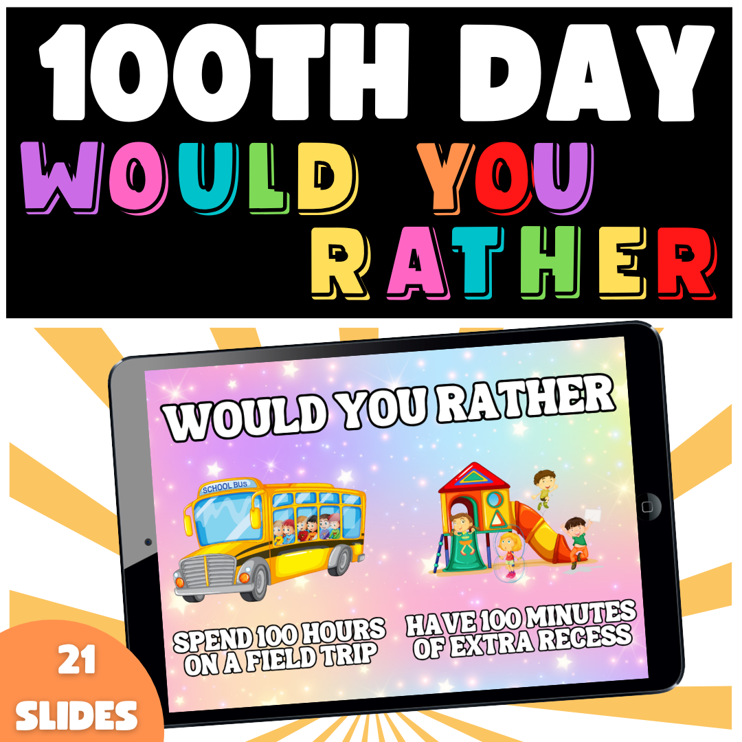100th Day of School Would You Rather