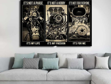Hot - BW Engine It's not a phase It's my life It's not a hobby It's my passion poster, canvas