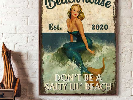 Buy - Mermaid Beach House Don't be a salty lil' beach customized poster, canvas
