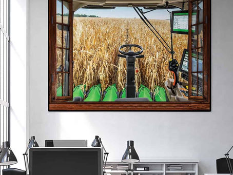 Hot - JD Tractor Cabin View poster, canvas