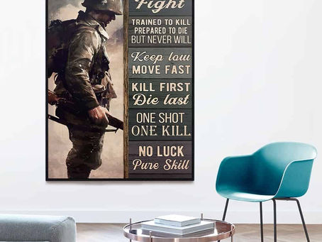 Shop - Veteran Born to fight trained to kill prepared to die but never will keep low poster, canvas