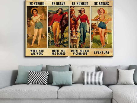 Shop - Farm Girl Be strong when you are weak Be brave when you are scared poster, canvas