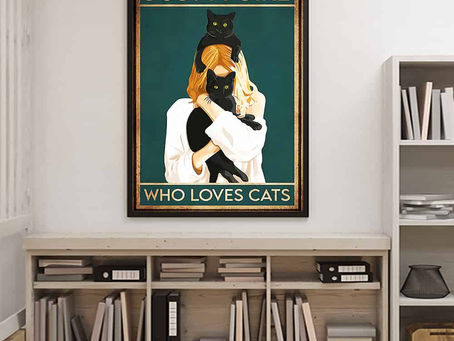 Hot - Just a girl who love cats black cat poster, canvas