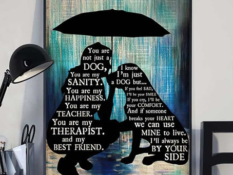 Buy - Lady And Dog In The Rain You are not just a dog you are my sanity you are my happiness poster