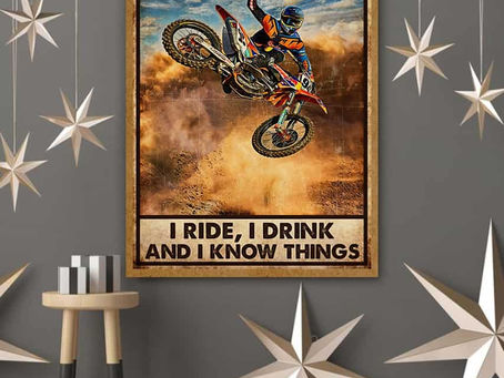 Buy - Motocross That's What I Do I Ride I Drink And I Know Things poster, canvas