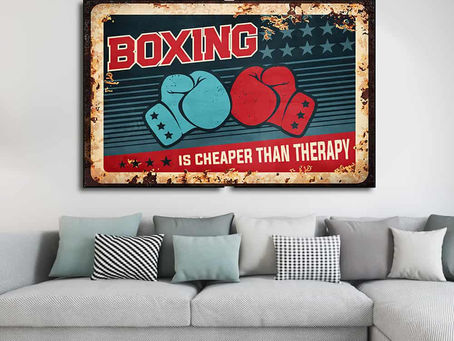 Best - Boxing is cheaper than therapy poster, canvas