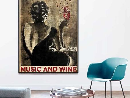 Best - Easily Distracted By Music And Wine Book Page poster, canvas