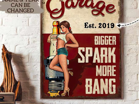 Best - Garage Bigger Spark More Bang poster, canvas