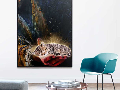Buy - Jesus Cat in god hand - for cat lover poster, canvas