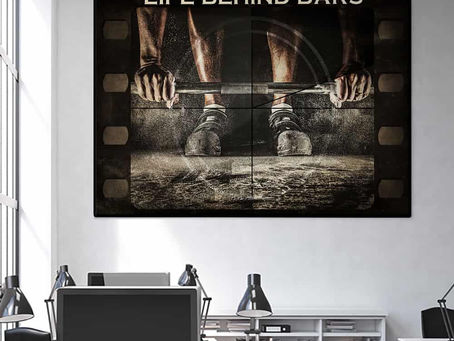 Buy - Weightlifting Movie Life Behind Bars poster, canvas