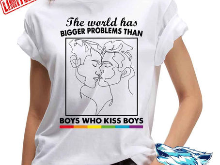 Shop - The World Has Bigger Problem Than Boys Who Kiss Boys LGBT shirt, sweater, hooded, long sleeve