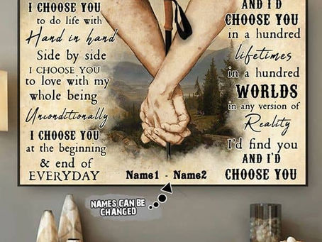 Find - Hiking Couple I choose you to do life with hand in hand side by side i'd find you poster